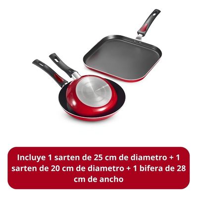 Imagen 2 del producto Juego Sartén y Bifera 3 Piezas