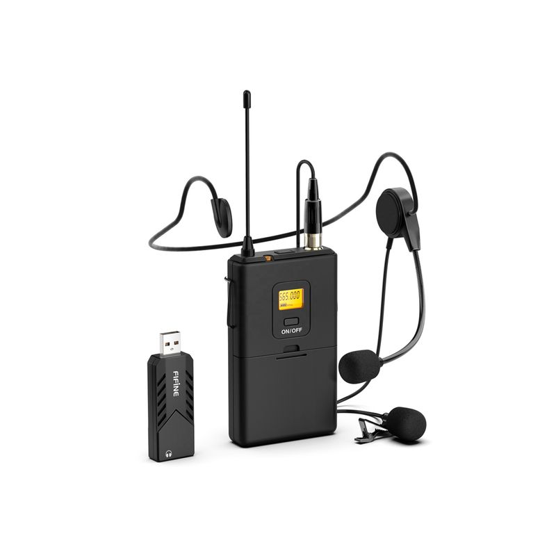 FIFINE - Microfono Inalámbrico USB con Solapa Lavalier Fifine K031B FIFINE