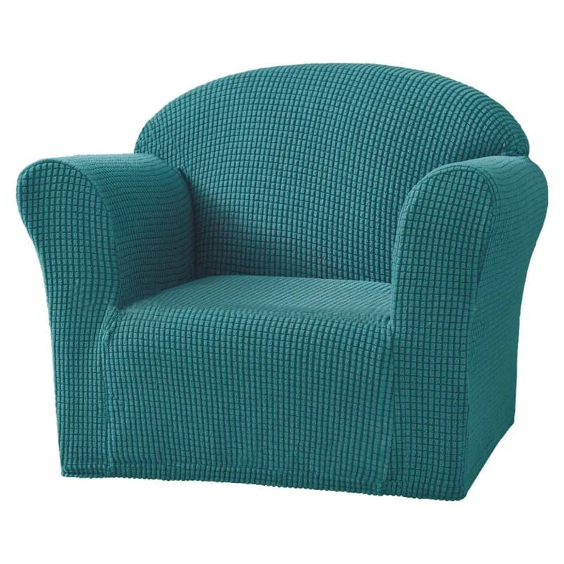 GENERICO - funda para sofá pequeño de 1 cuerpo tela cuadrille TURQUESA 90 A140 CM