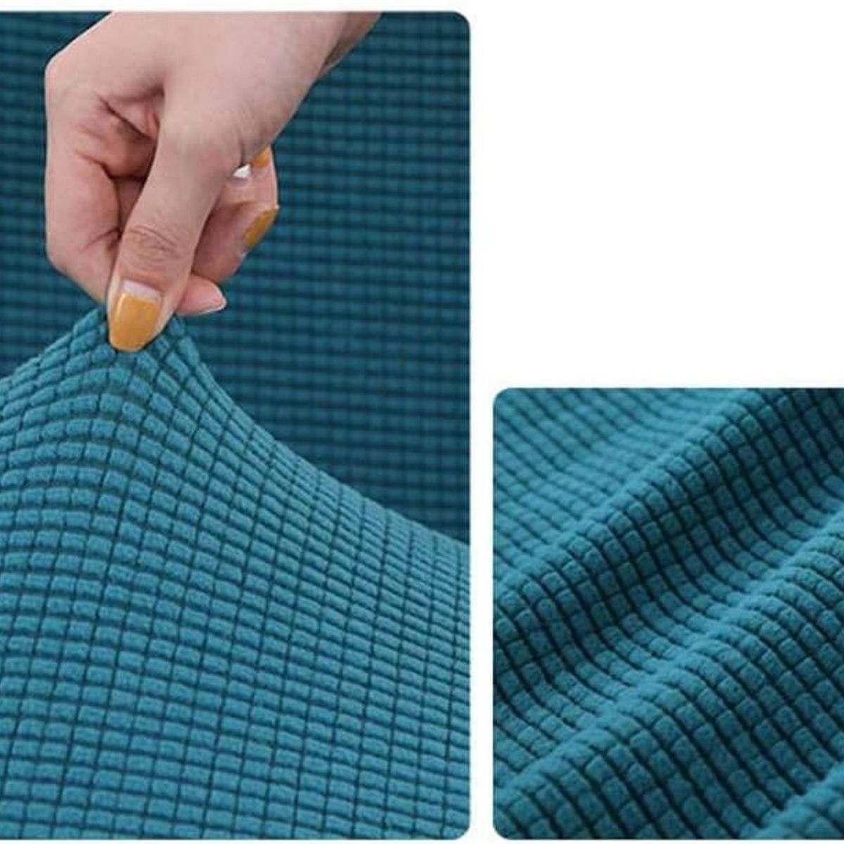 GENERICO - funda para sofá pequeño de 1 cuerpo tela cuadrille TURQUESA 90 A140 CM