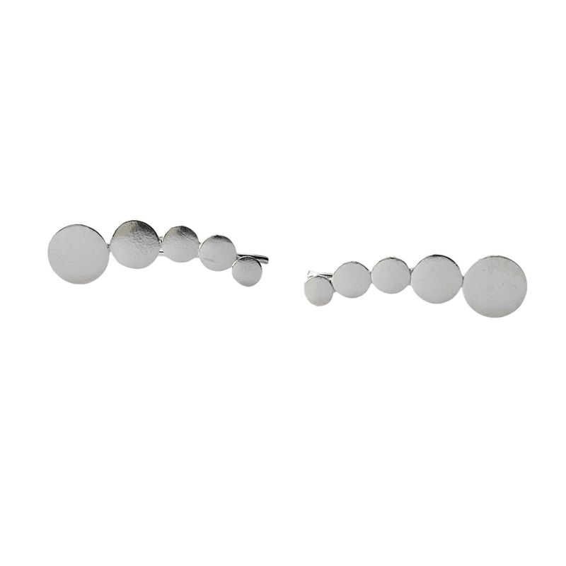 ANDREA COGGIOLA JOYAS - Aros Trepadores 5 Círculos Plata Fina 925