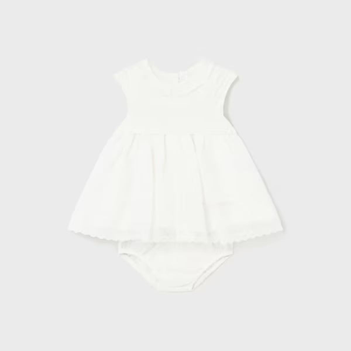 MAYORAL - Vestido combinado con cubrepañal recién nacido