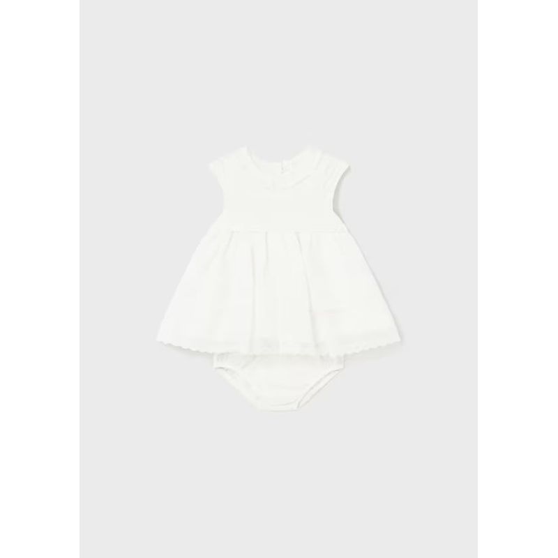 MAYORAL - Vestido combinado con cubrepañal recién nacido