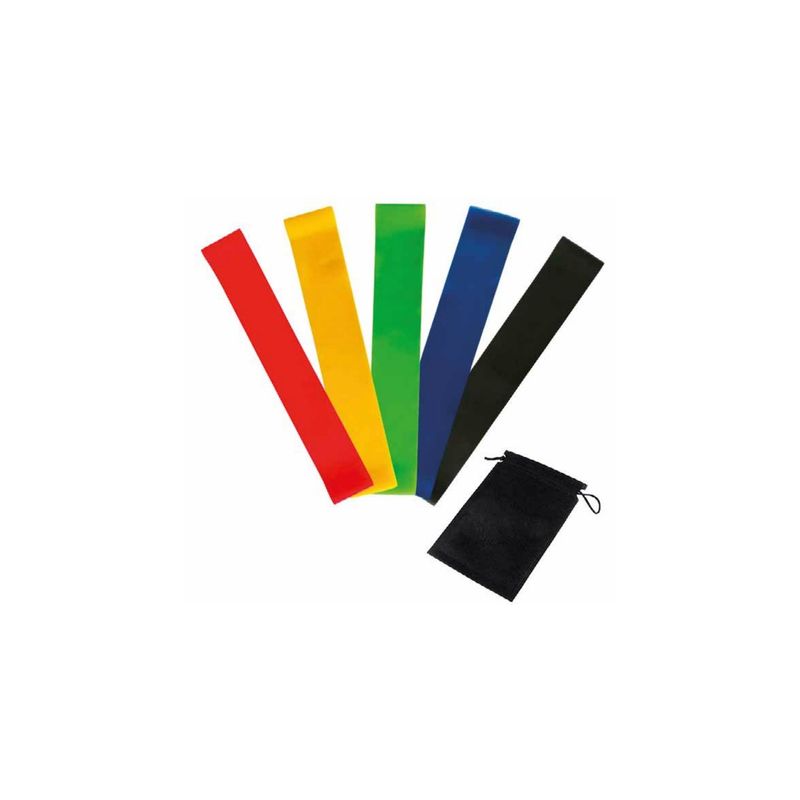 GENERICO - Pack 5 Bandas Elásticas Con Bolsito Para Entrenamiento - SC