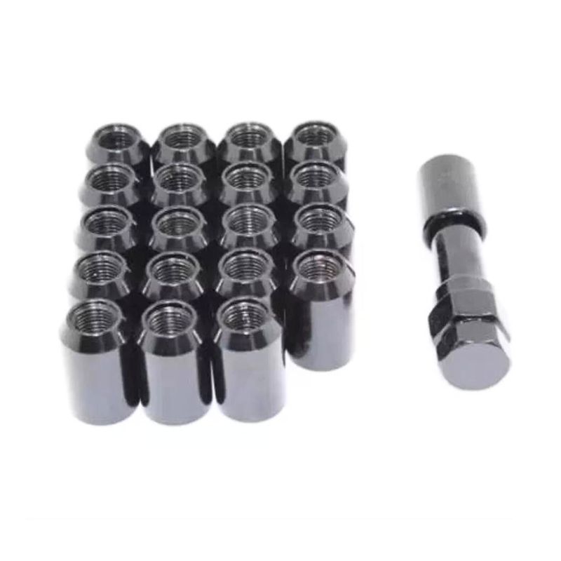 GENERICO - Tuerca De Seguridad 16pzs + Llave Negra 12x125mm