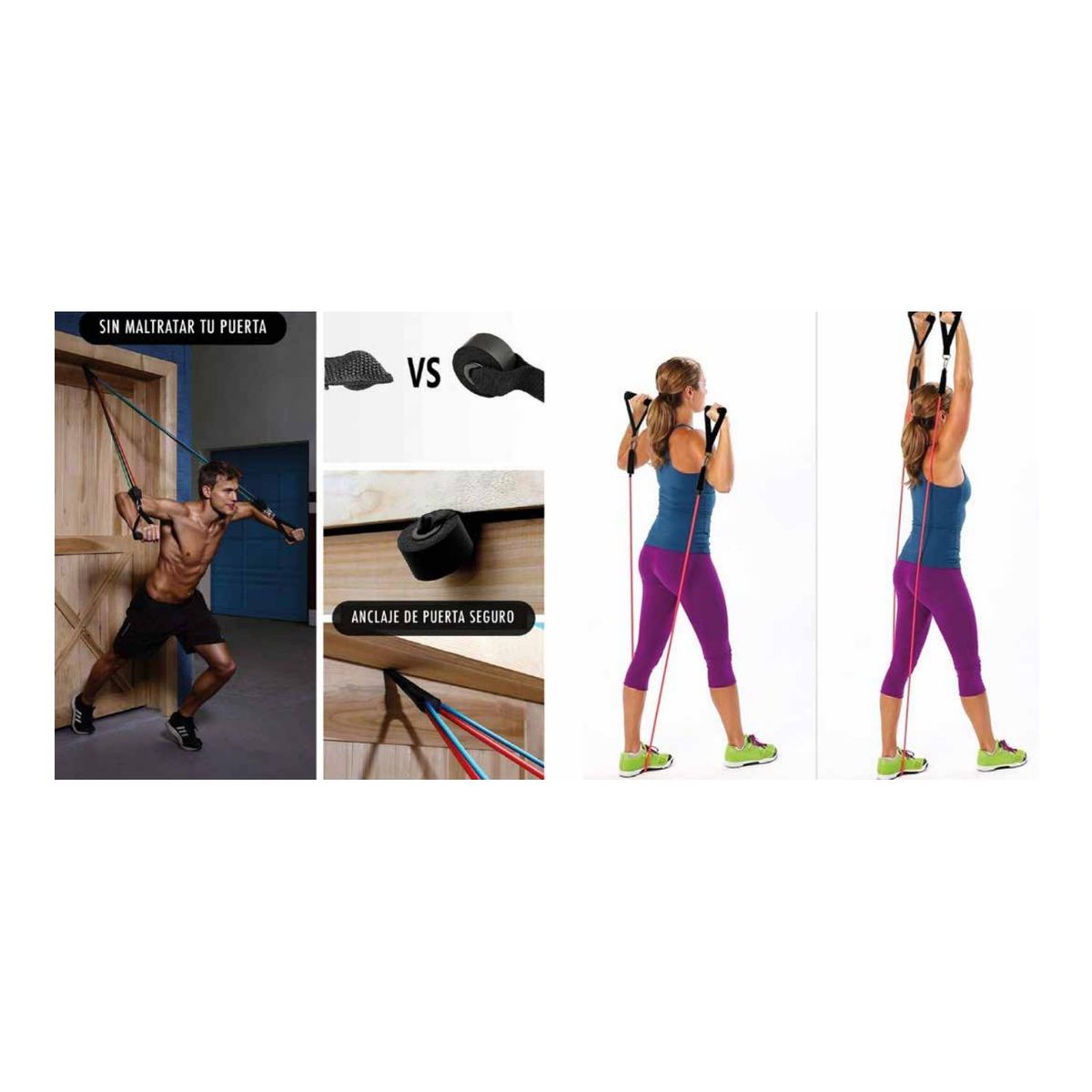 INFITNESS - Pack De 5 Bandas Elásticas Resistencia 100 Libras Tpe - SC