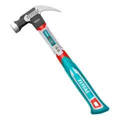 TOTAL - Martillo Carpintero De Uña Mango Fibra Vidrio Magnetico 16 Oz