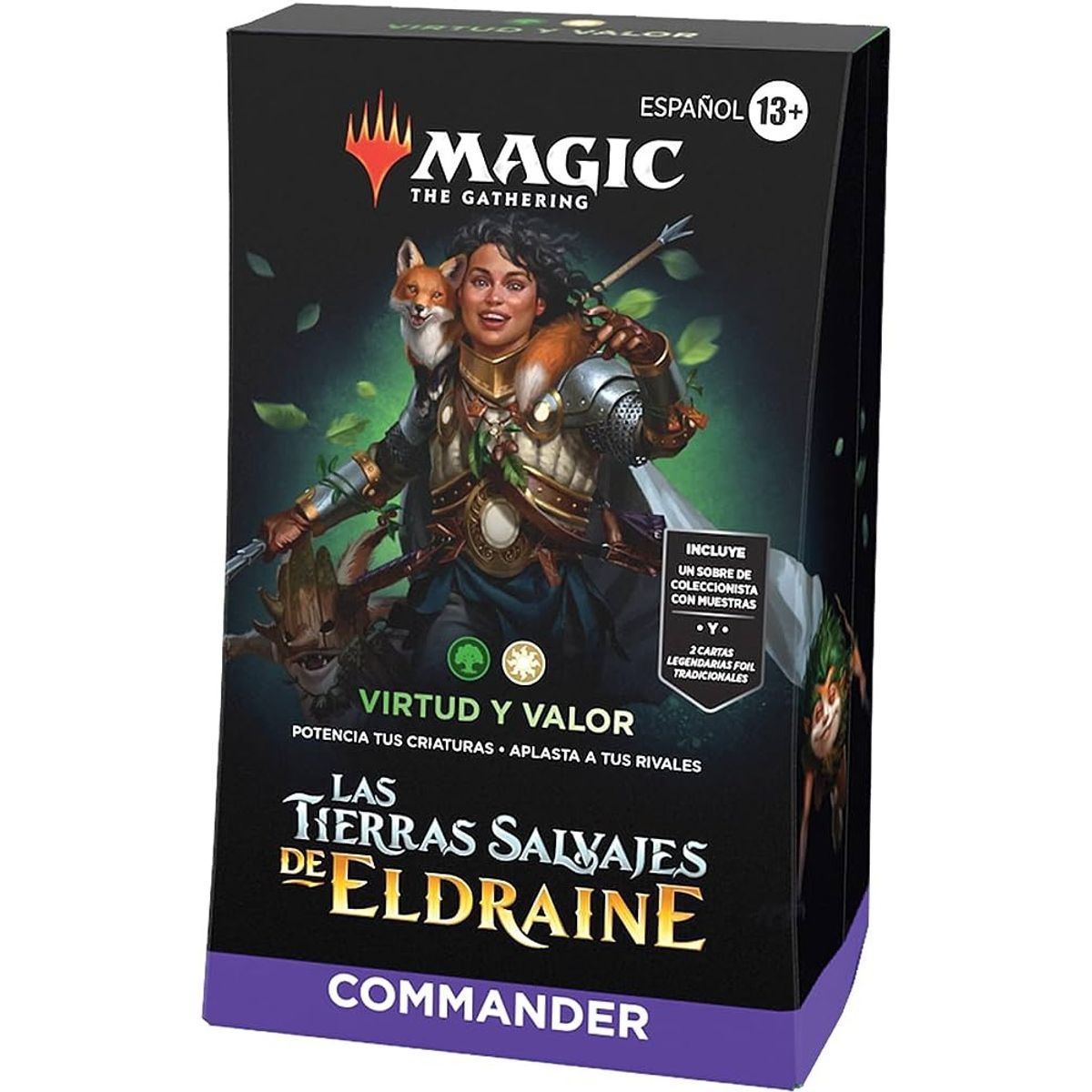HASBRO - MTG Tierras Salvajes Mazo Commander - Virtud y Valor ESPAÑOL