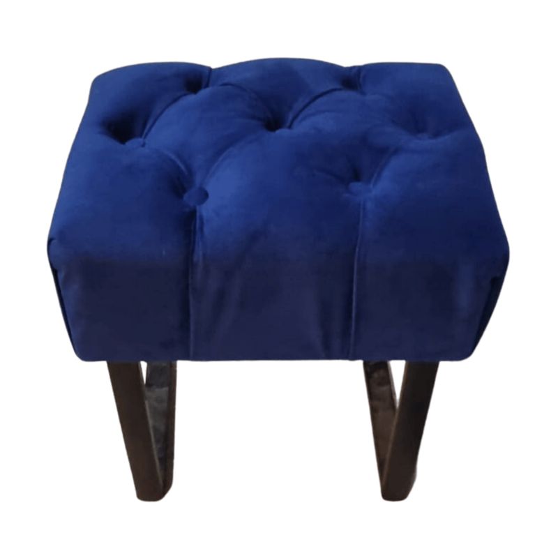 GENERICO - Banqueta Capitoné Azul Marino Felpa Muebles Rimar