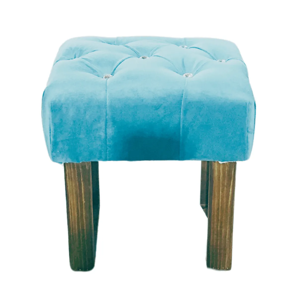 GENERICO - Banqueta Capitoné Turquesa Felpa Diamante Muebles Rimar