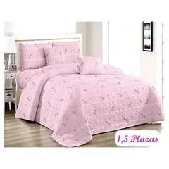 COMPRAPO - Cubrecama Quilt Infantil Liviano 1.5 Pza Mod Gatita Bicicleta + Funda