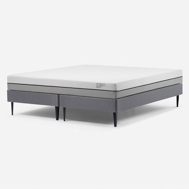 ROSEN - Cama Europea Pratta 2 Plazas Pata Acero Base D. 150 x 200 cm