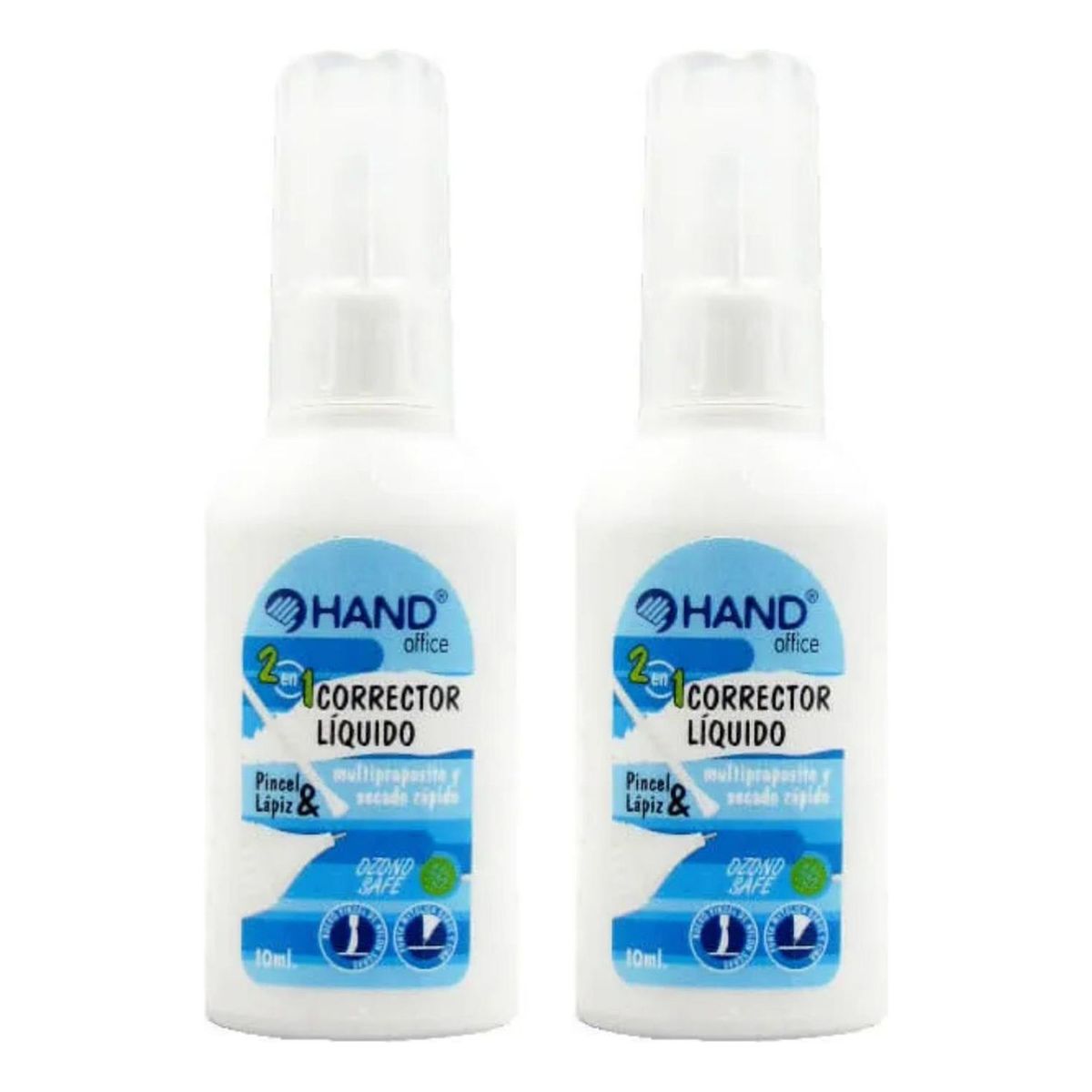 HAND - Corrector Liquido 2 En 1 10ml. Pincel Y Lapiz. 2 Unid. Hand