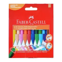 FABER-CASTELL - Lápiz De Cera Triangular x12 Colores