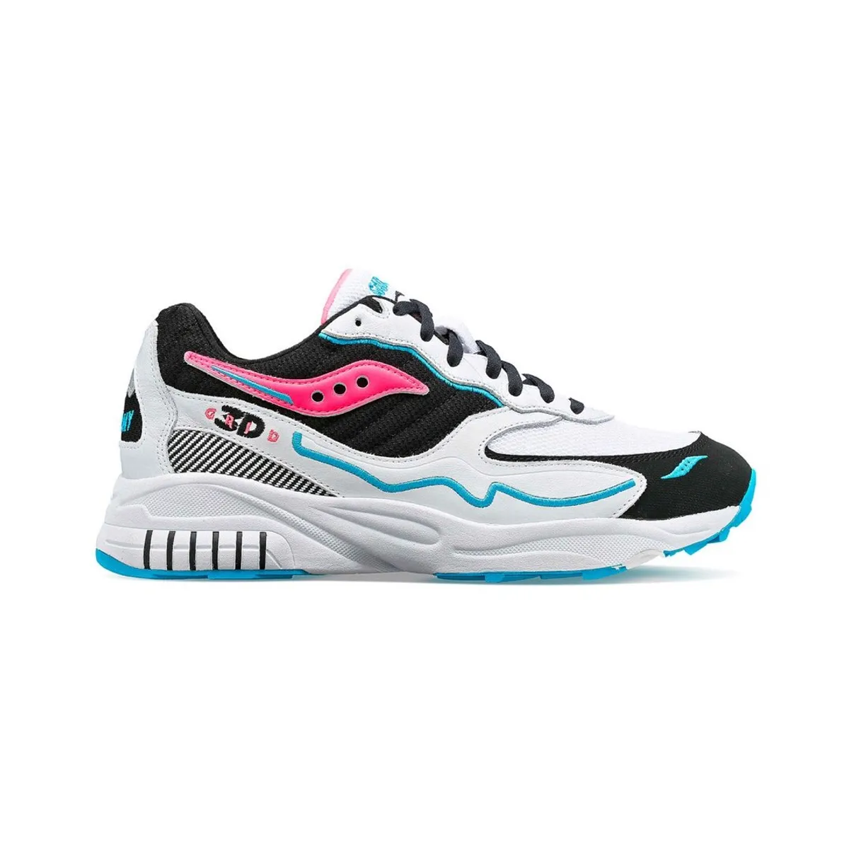 SAUCONY - Zapatilla Saucony 3D Grid Hurricane Hombre White/Black/Pink