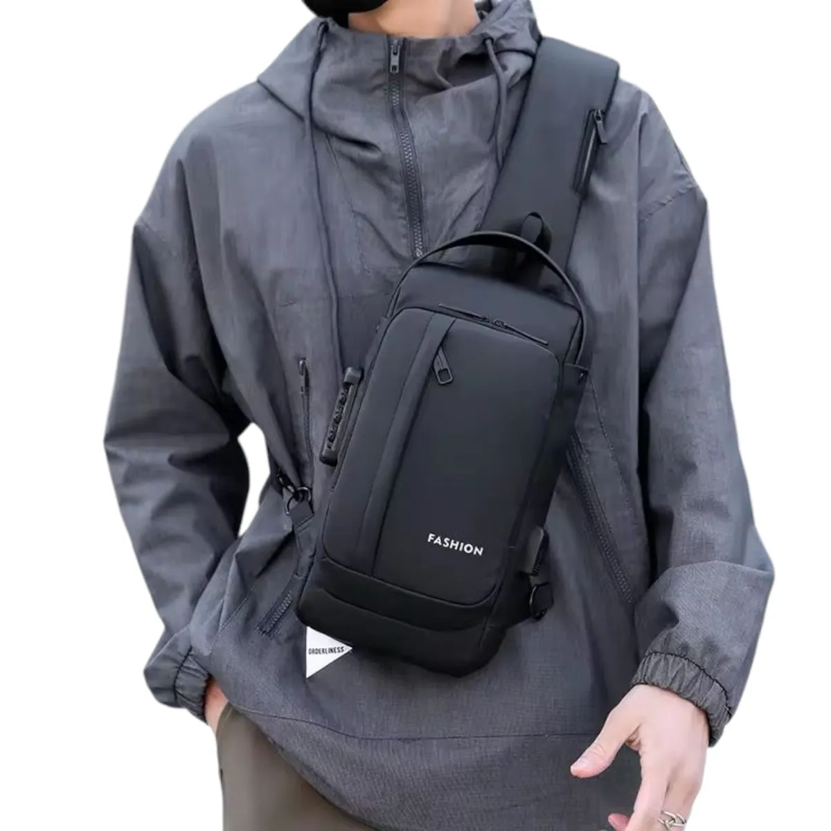 GENERICO - Bolso De Pecho Antirrobo Para Hombre y Mujer Bandolera De Carga USB