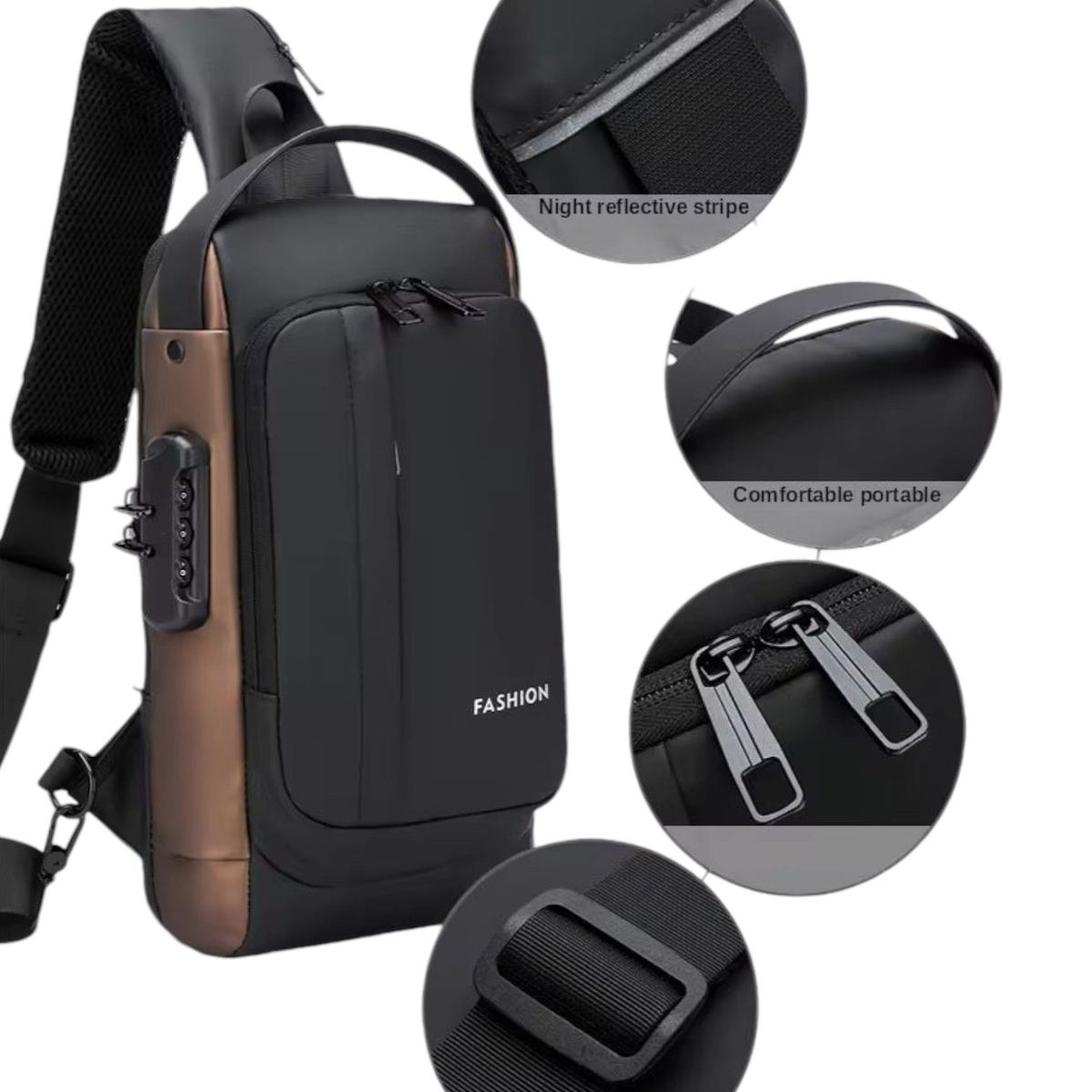 GENERICO - Bolso De Pecho Antirrobo Para Hombre y Mujer Bandolera De Carga USB