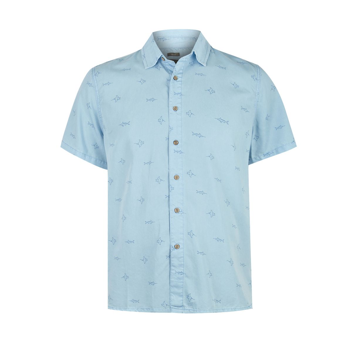 ROCKFORD - camisa Tencel Azul Tencelprint Hombre ROCKFORD