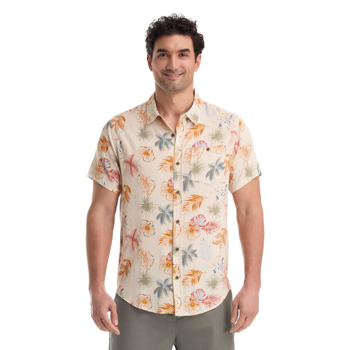 PANAMA JACK - Camisa Guayabera Hombre Print Naranja Panama Jack