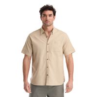 Camisa manga corta Beige Hombre