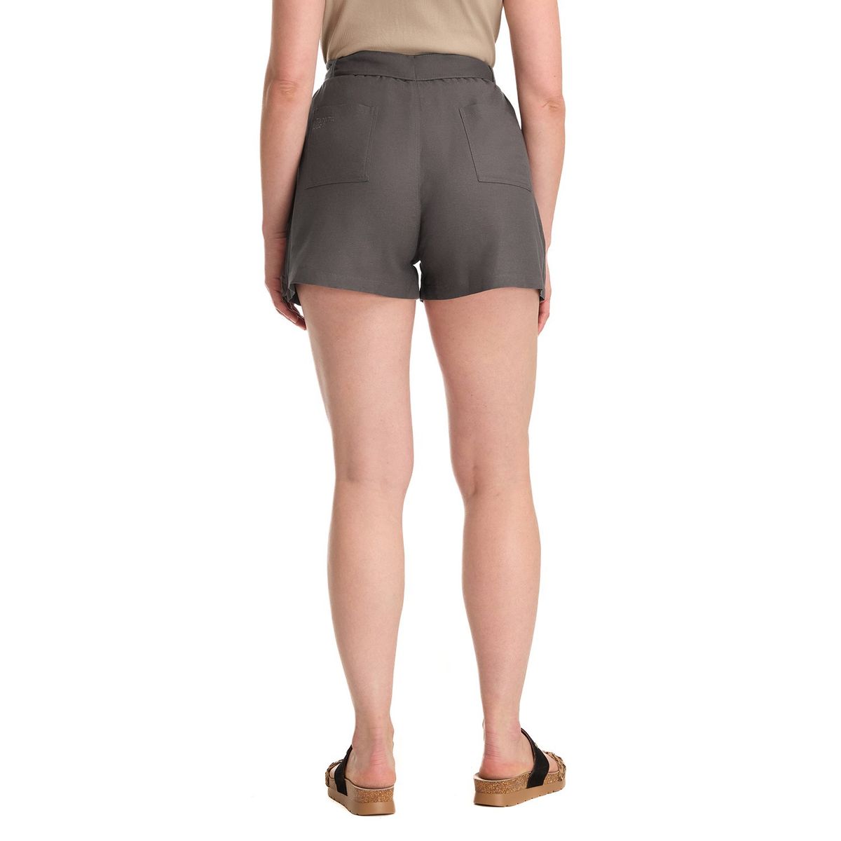 PANAMA JACK - Short Lino Mujer Gris Panama Jack