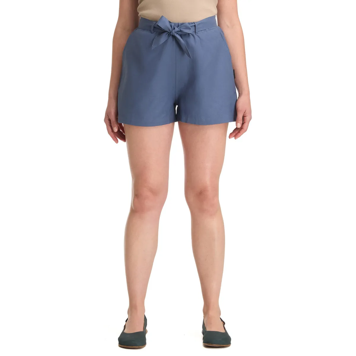 PANAMA JACK - Short Lino Mujer Azul Panama Jack