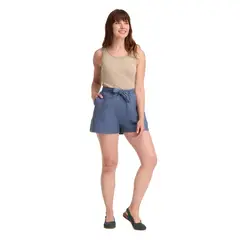 PANAMA JACK - Short Lino Mujer Azul