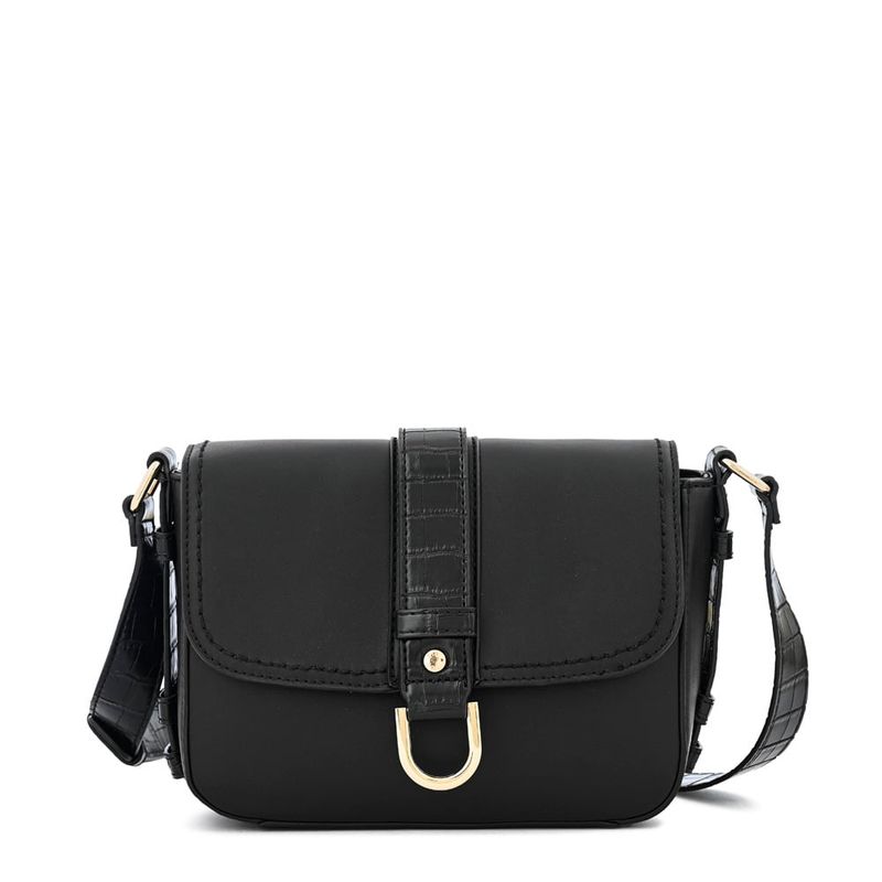 ZIOL - Cartera bandolera con tapa pequeña federica negro