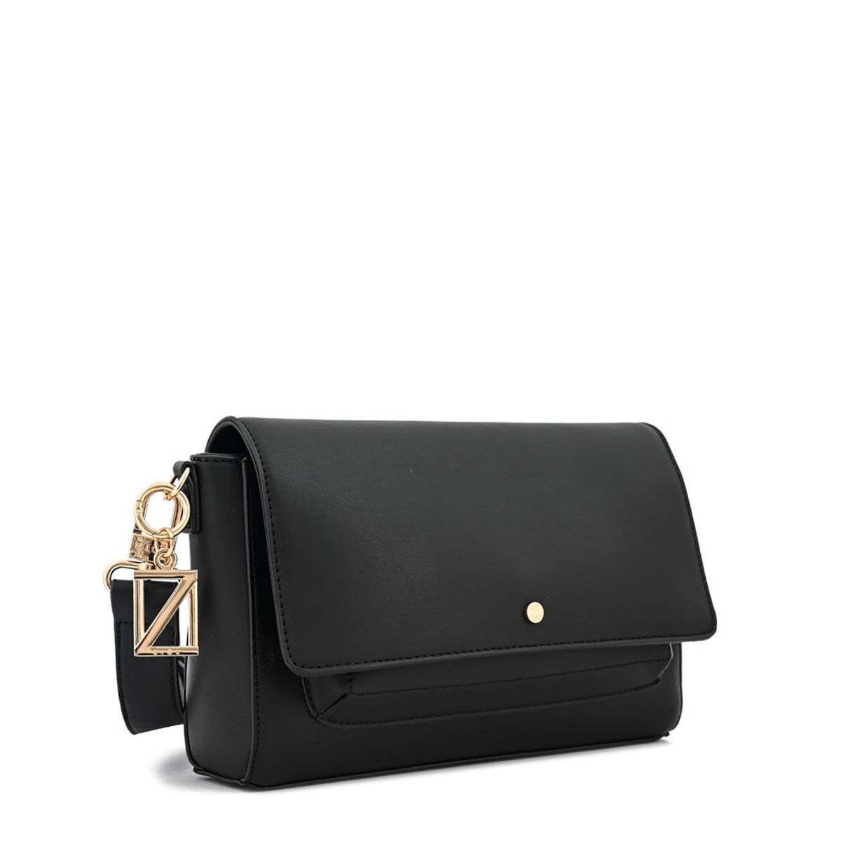 ZIOL - Cartera bandolera con tapa indara pequeña negro