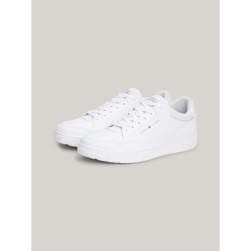 TOMMY HILFIGER - Zapatillas Essential De Cuero Blanco Tommy Hilfiger