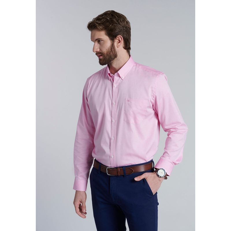 FEROUCH - Camisa Smart Casual Oxford Rosado Ferouch_.