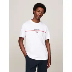 TOMMY HILFIGER - Polera Con Logo Stripe Blanco