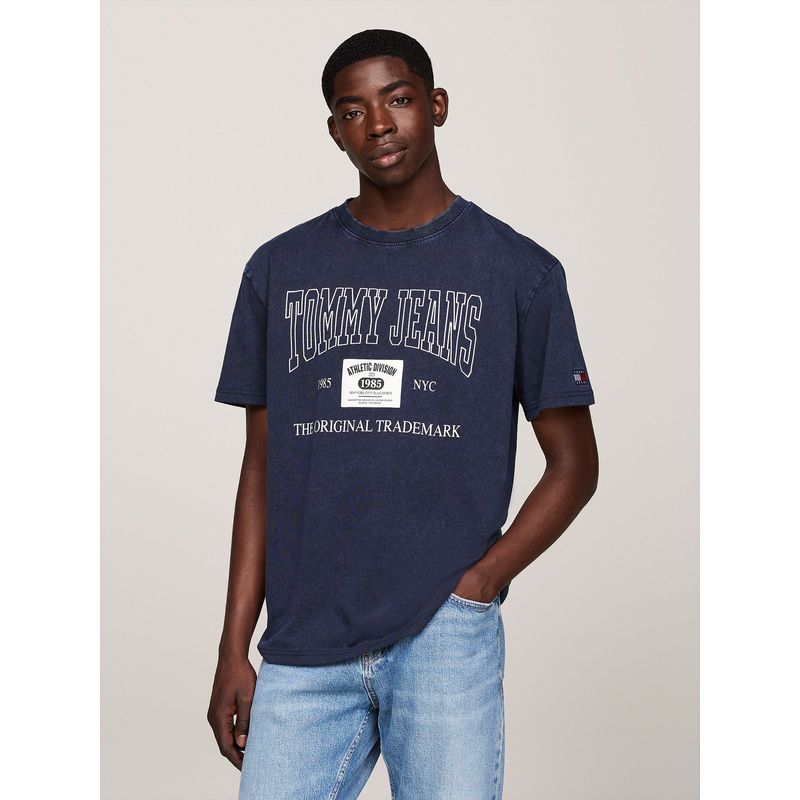 TOMMY HILFIGER - Polera Archive Con Logo Regular Fit Azul Tommy Jeans