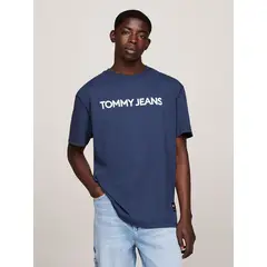 TOMMY HILFIGER - Polera New Classic Con Logo Azul Tommy Jeans
