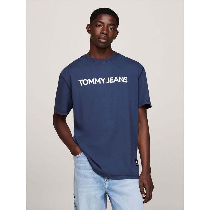 TOMMY HILFIGER - Polera New Classic Con Logo Azul Tommy Jeans