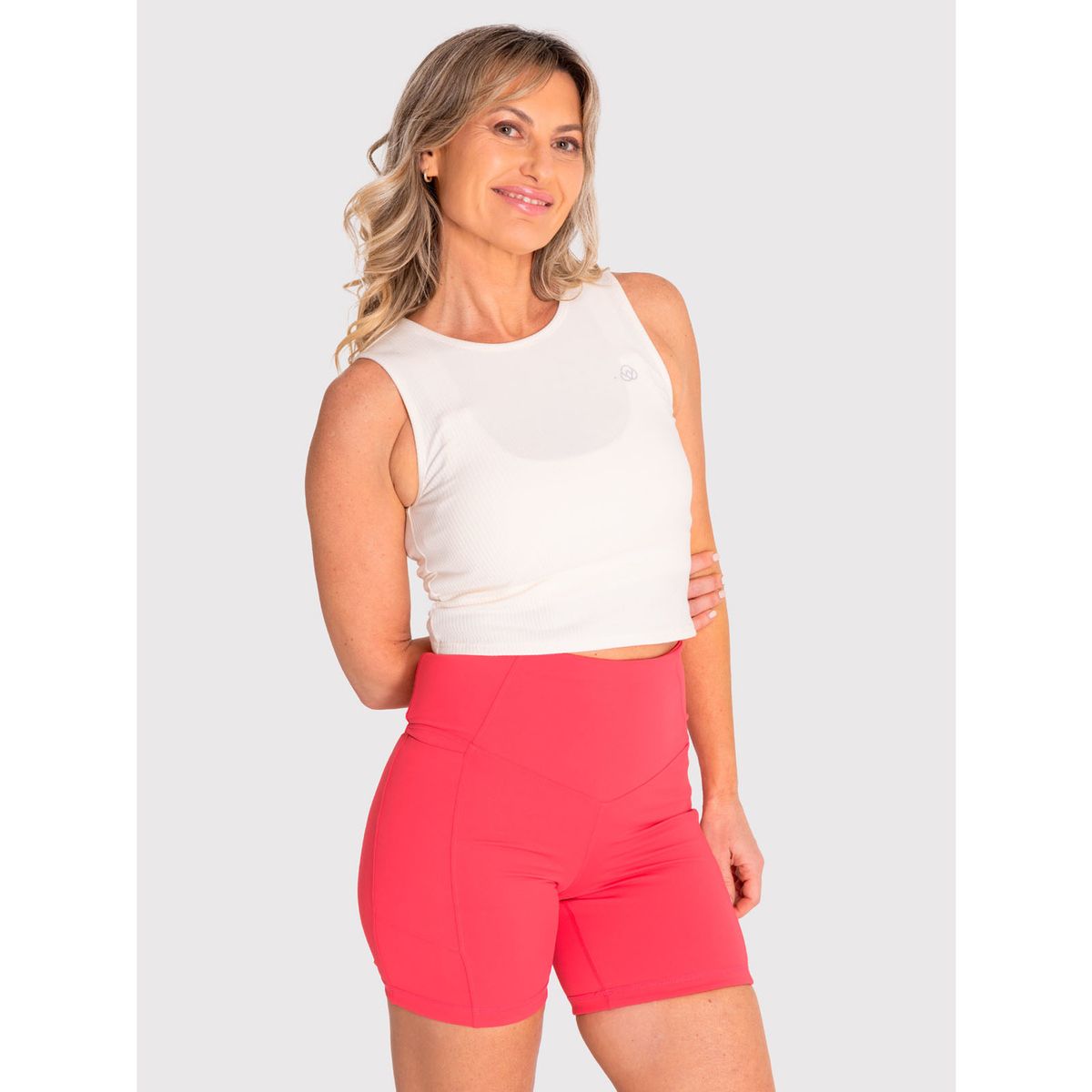 BSOUL - Polera deportiva Mujer Tank Rib Blanca BSOUL