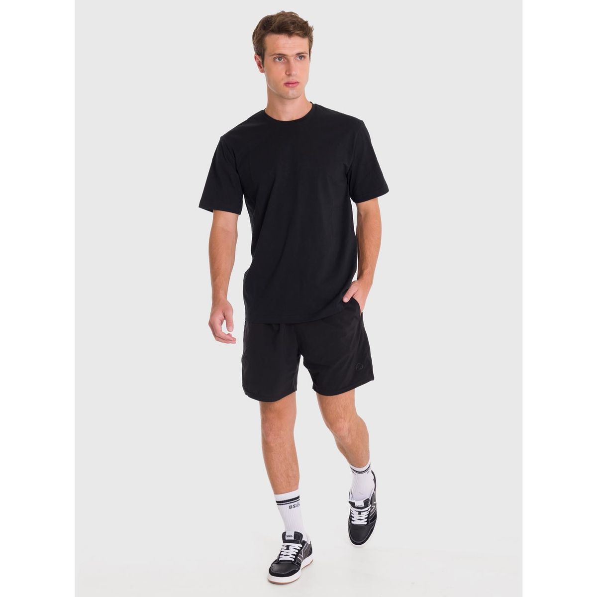 BSOUL - Polera deportiva Hombre Printed T-Shirt Negro BSOUL