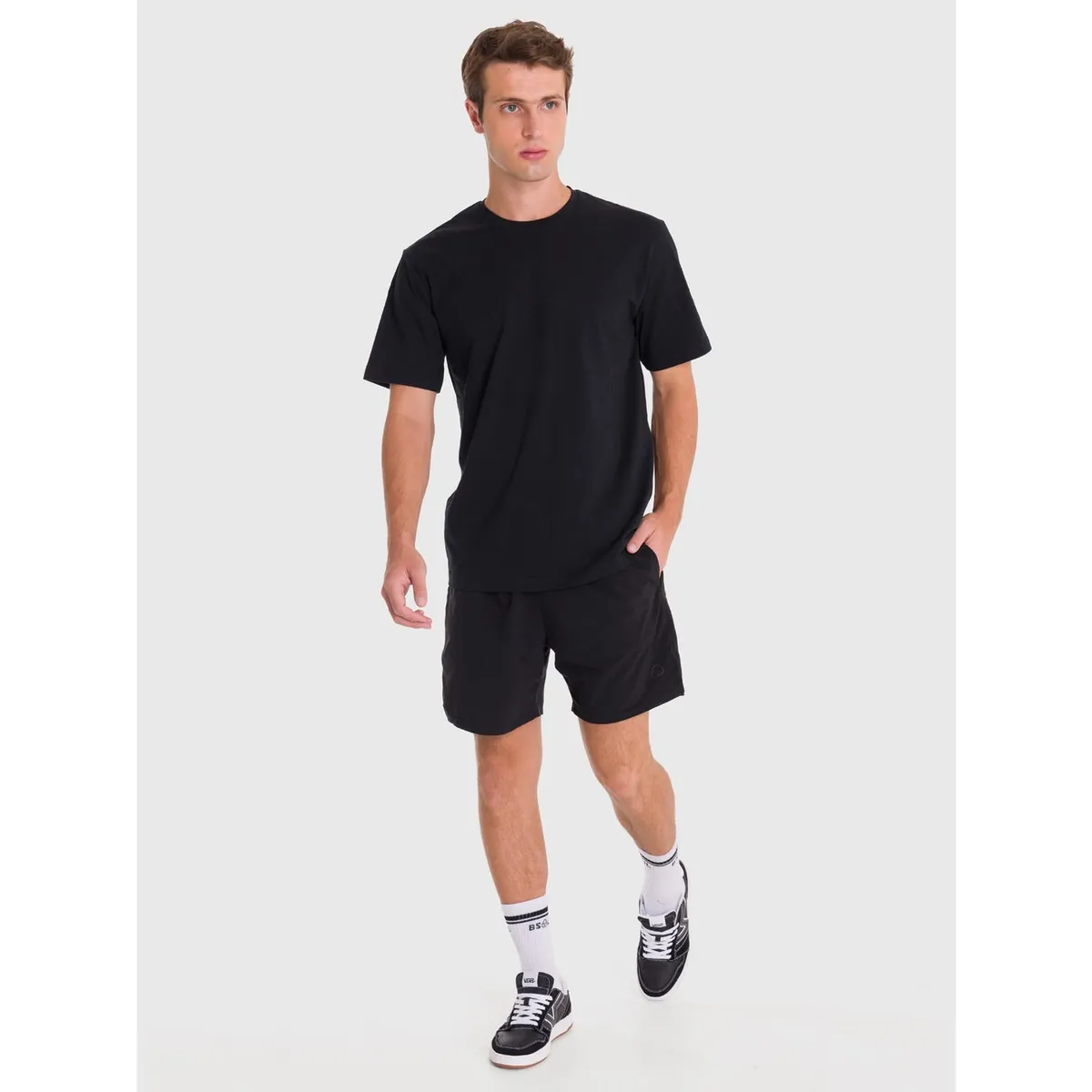 BSOUL - Polera deportiva Hombre Printed T-Shirt Negro BSOUL