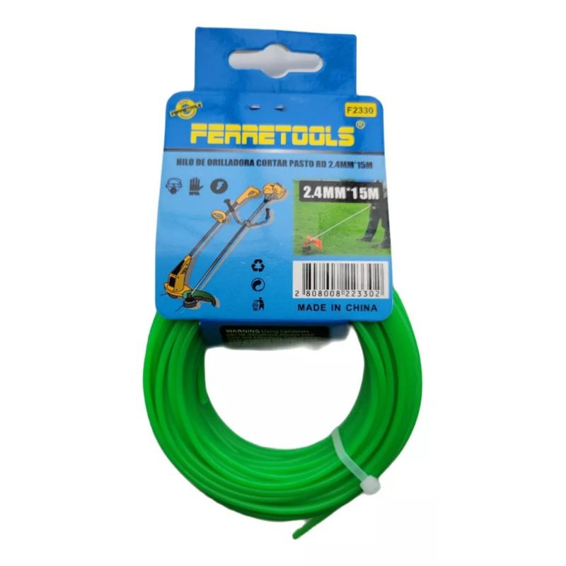 GENERICO - 15 Mts Hilo Cortador De Pasto Nylon Orilladora o Desmalezadoras 2.4mm