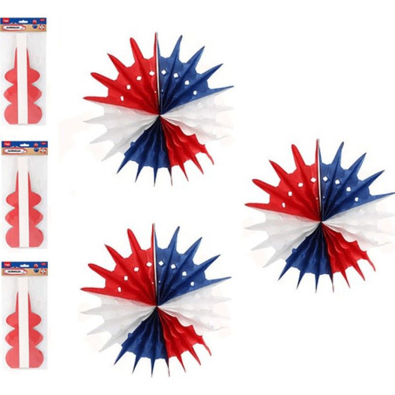GENERICO - Set 3 Guirnaldas Tipo Sol Fiestas Patrias 30cm