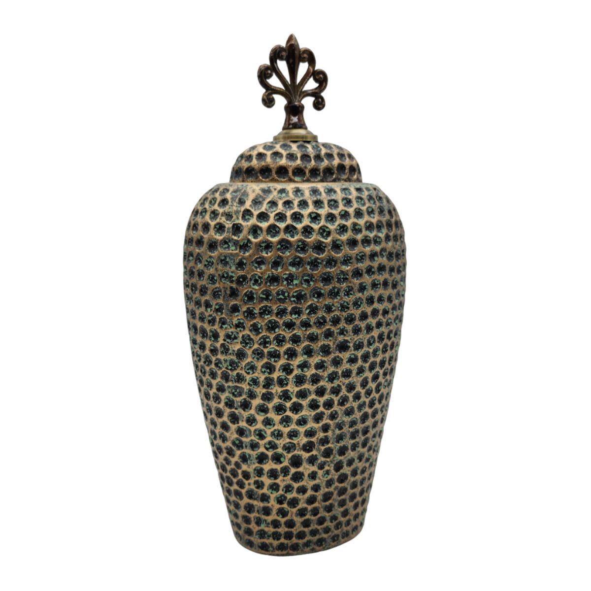 GENERICO - Jarron Florero Ceramica Diseño Envejecido Puntos Alargado