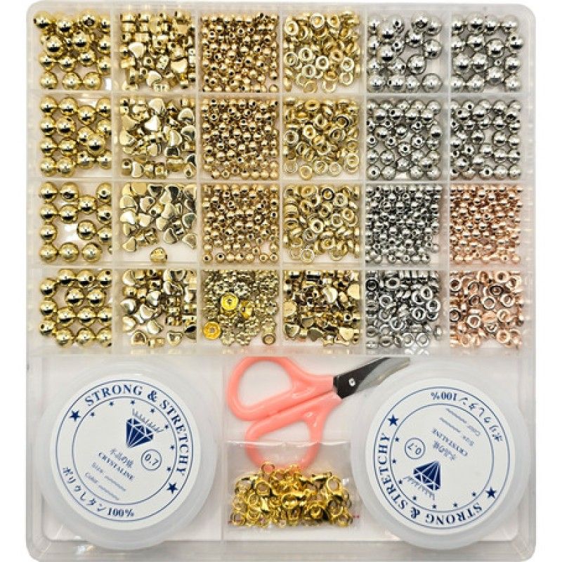 GENERICO - Set De Mostacillas Metalizadas Dorado Cobre Para Pulseras