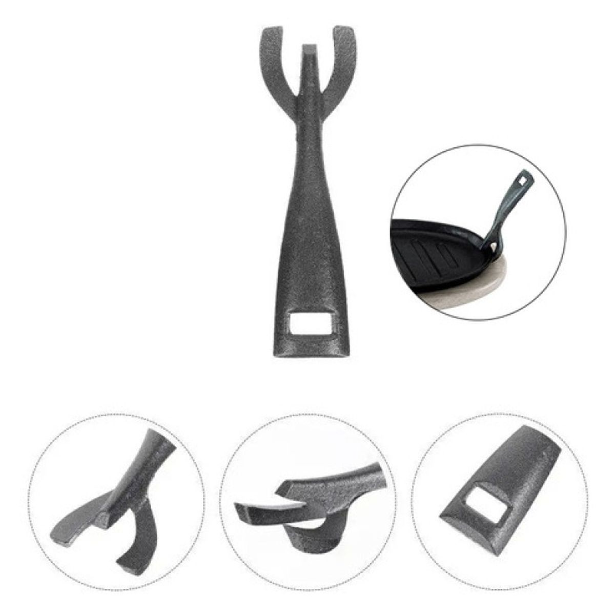 GENERICO - Agarradera Asa Para Sarten Plancha De Hierro Fundido Pinza