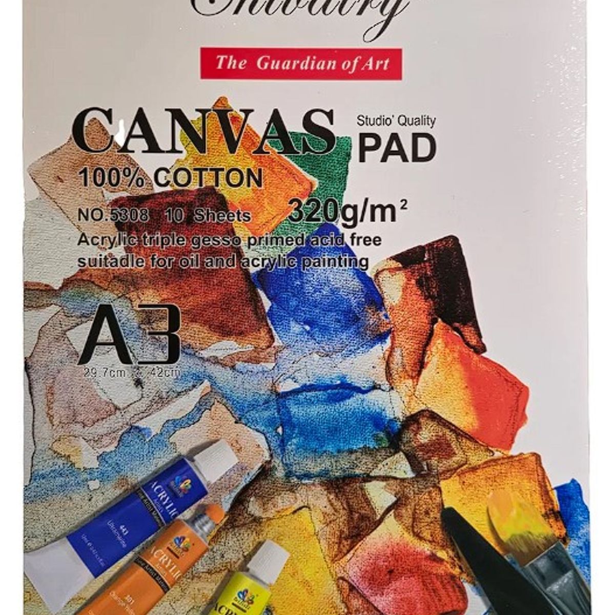 GENERICO - Block Para Dibujo Papel Con Textura Canvas A3 320gr 10 Hojas