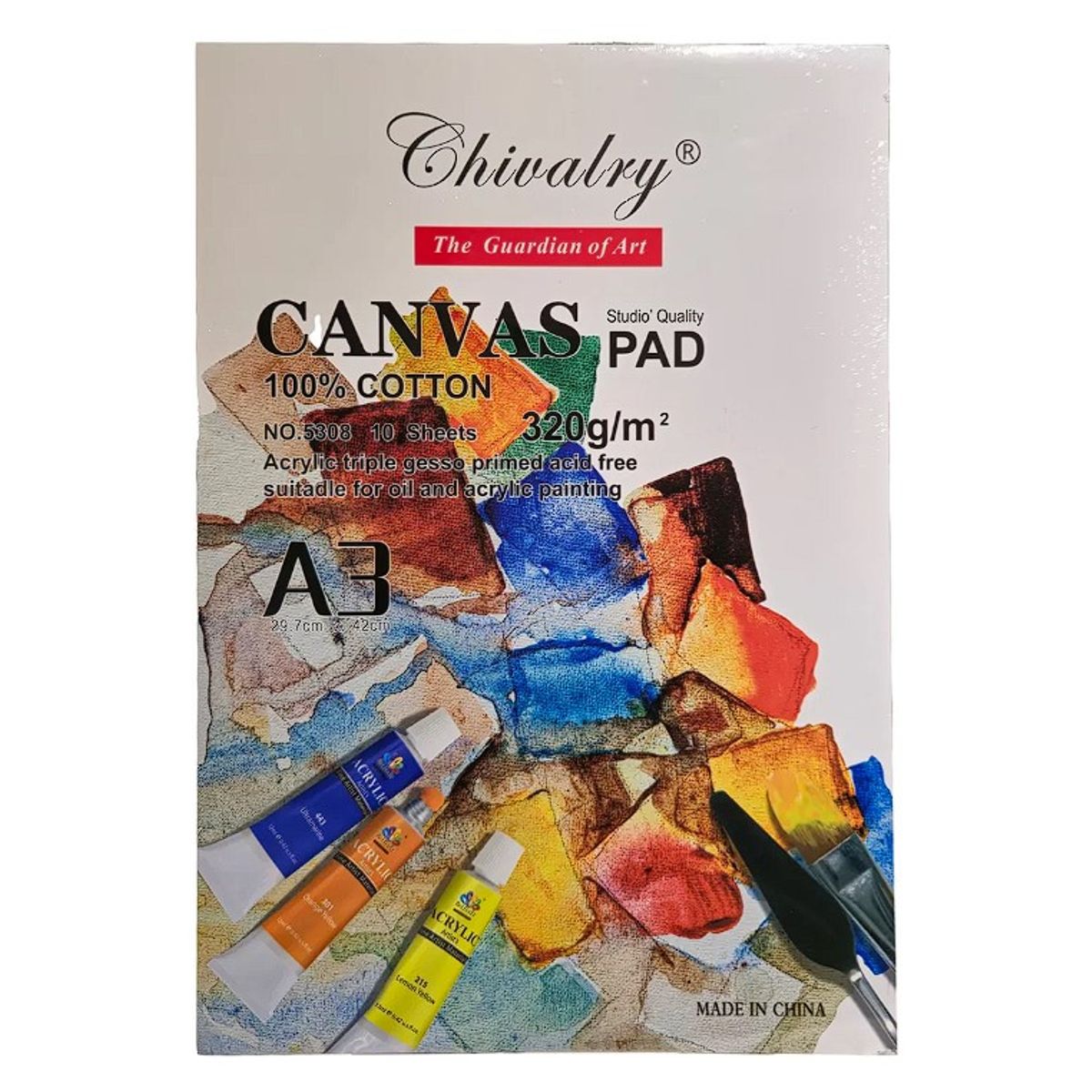 GENERICO - Block Para Dibujo Papel Con Textura Canvas A3 320gr 10 Hojas