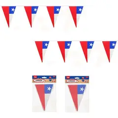 GENERICO - Set 2 Guirnaldas Fiestas Patrias Bandera Triangulo 5 Metros