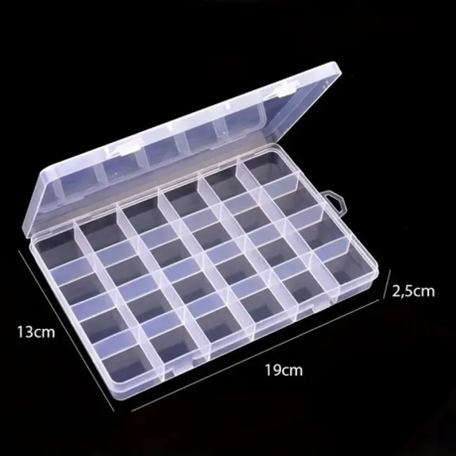 GENERICO - Set 2 Cajas Organizadoras Transparente 24 Divisiones 19x13cm