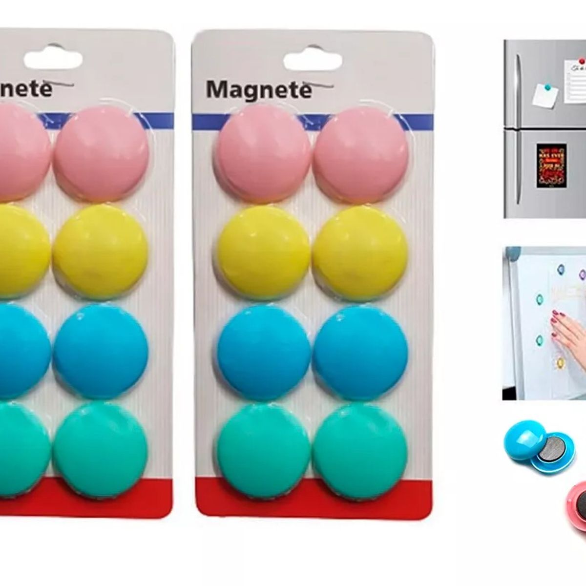 GENERICO - 16 Imanes Para Pizarras Magnéticas Refrigerador