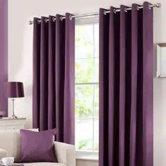 DIANA - Cortina MORADA 100% black out ENGOMADA con argolla 2 paños 140X220 CM