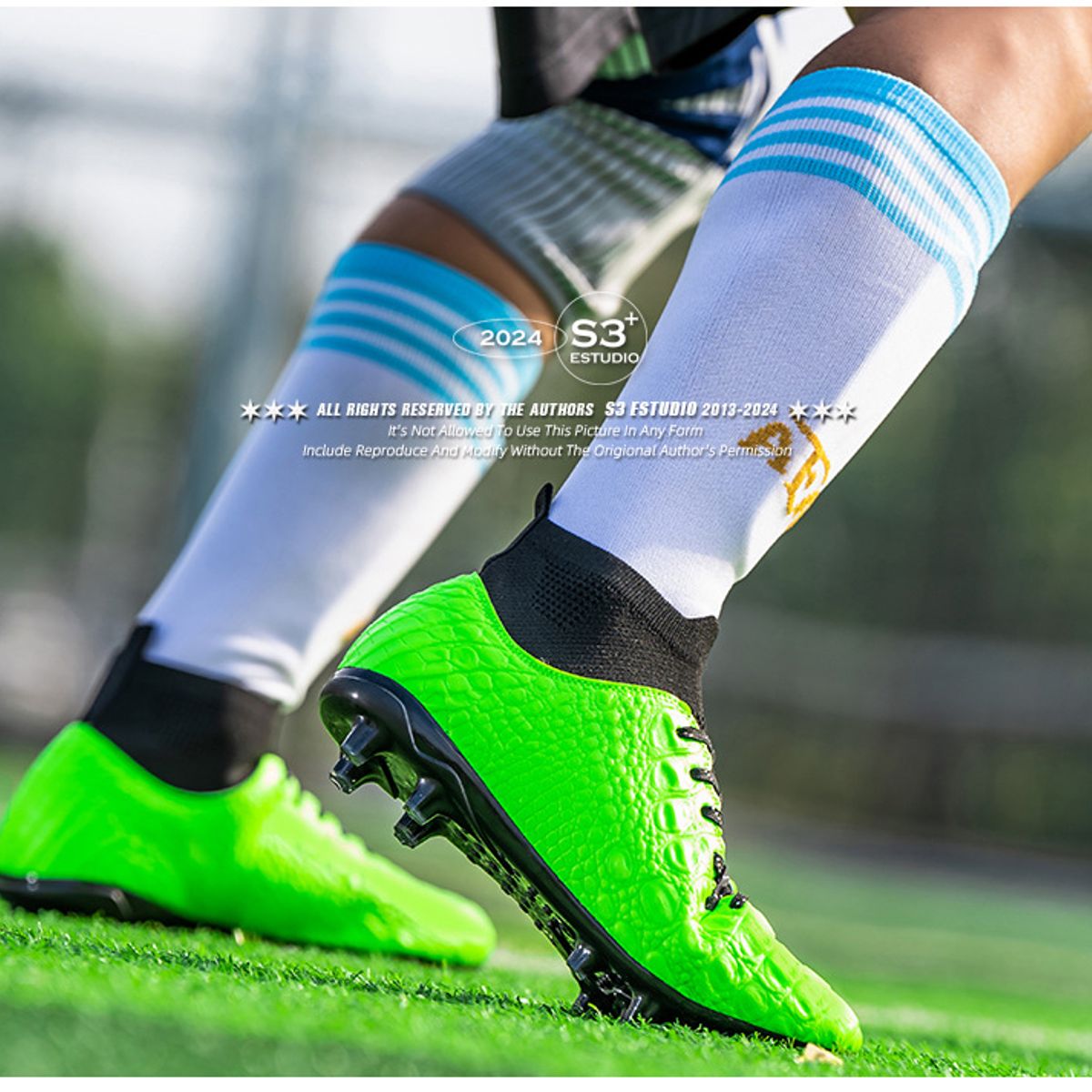 BLWOENS - Zapatilla de fútbol AG para hombres mujers Zapatos - Verde